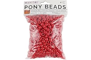 MAHITOI 1000 Red Beads – 9mm x 6mm Craft Beads for Jewelry Making, Bracelets, Necklaces, and Art Projects – Bright and Vibrant Color