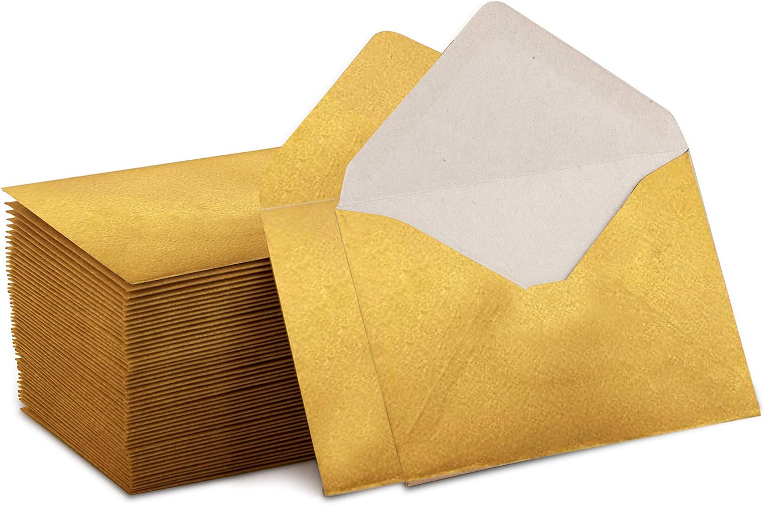 Mini Envelopes Gold 4" x 2.75" Gift Card Envelopes. EasySeal Business Card/Gift