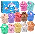 12 Pack Butter Slime Kit with Unicorn Cute Slime Charms Suppulies, Mini Scented Slime Party Stress Relief Toys, Soft and Stretchy, Ideal Gift for Girls Boys Kids