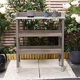 Garden Gear 3-Tier Wooden Potting Table with Steel Worktop 92cm view 3