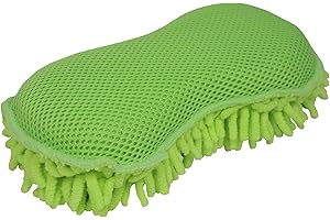 Eurow Detailer's Preference® Car Sponge Super Absorbent Microfiber Chenille Wash and Detail Double Sided with Scour Scrubber