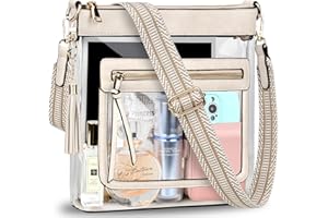 BKNOOU Clear Purses for Women - Crossbody Bags for Stadium Events & Concerts - Approved Clear Shoulder Bag