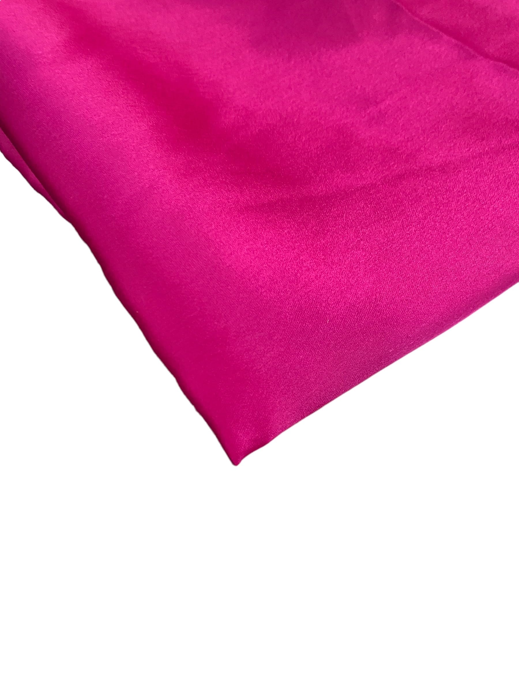 Silky Charmeuse Lightweight Satin Dress Drape Décor Fabric 44" Wide (Pink, 2 Meter)