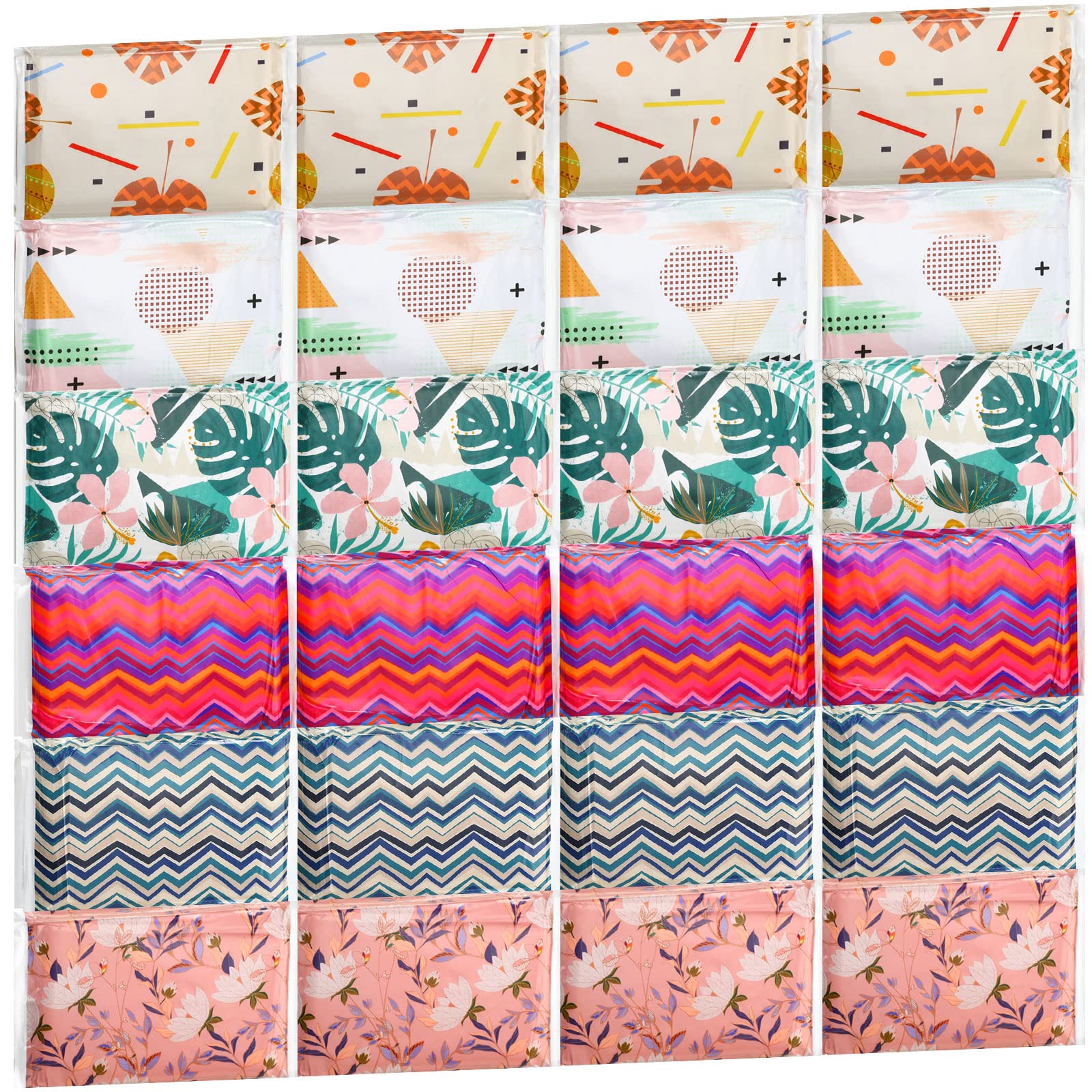 Photo 1 of 24 Packs Travel Size Tissue Pocket Slim Pack Facial 3 Ply Wallet Size Pocket Tissues for Travel Wedding Party Favors, 6 Styles(Geometry)