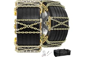H&ZT 6Pack Snow Chains, Emergency Antiskid Snow Tyre Chains for Passenger Car SUV Truck, For 215mm-285mm Tires, for F150 Chevrolet Dodge Ram Toyota Honda