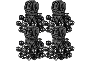 WOWANGCE 100 Pcs 4 Inch Ball Bungee Cords Tarp Tie Downs Bungee Cords with Balls Heavy Duty Outdoor Tarp Straps for Canopy Shelter Camping Cargo Tent Poles UV Resistant