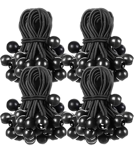 YOKIVE 100-Pack Tarp Ball Bungee Cords – 9 Inch Elastic Tie-Downs For Camping, Tents, Cargo (Black) - View #5