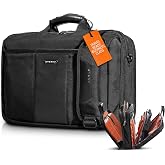 EVERKI Versa Laptop Briefcase Bag for Men &amp; Women, Black - 17.3 Inches | Ballistic nylon with leather accents, file divider, water-repellent exterior, organized carry, fits laptops up to 17.3 inches