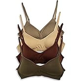 Kalon Women’s 4 Pack Demi Padded Bralette Wireless Comfortable Bra