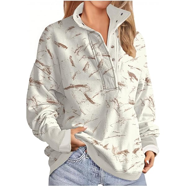 Fleece Oversized Mock Neck Long-Sleeve Pullover Shirt (White Fleece Oversized Mock Neck Long-Sleeve Pullover Shirt (White