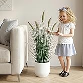 Ttranewsoo Artificial Cattail Reed Grass Plants Indoor,Faux Cattail Grass Plant Artificial Plant Grass Outdoor,Fake Grass Tall Green Onions Fake Plant, Living Room Kitchen Office Decor 36“ 1 PCS