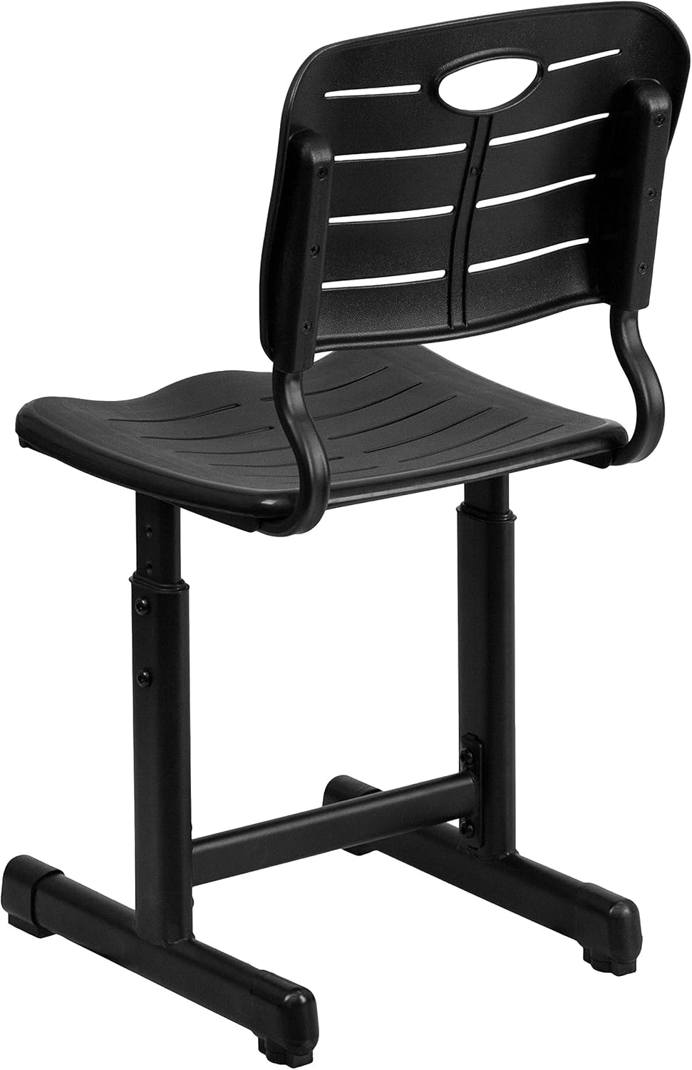 Flash Furniture Adjustable Height Black Student Chair with Black Pedestal Frame: Furniture & Decor
