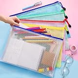 ojussa A4 Plastic File Wallets 5Pcs Zipper Bags PVC Waterproof Folder view 2