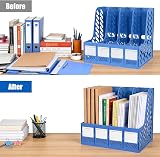 KXF A4 Plastic Desk File Organizer 4 Compartments with Labels ABS Office Shelf view 6