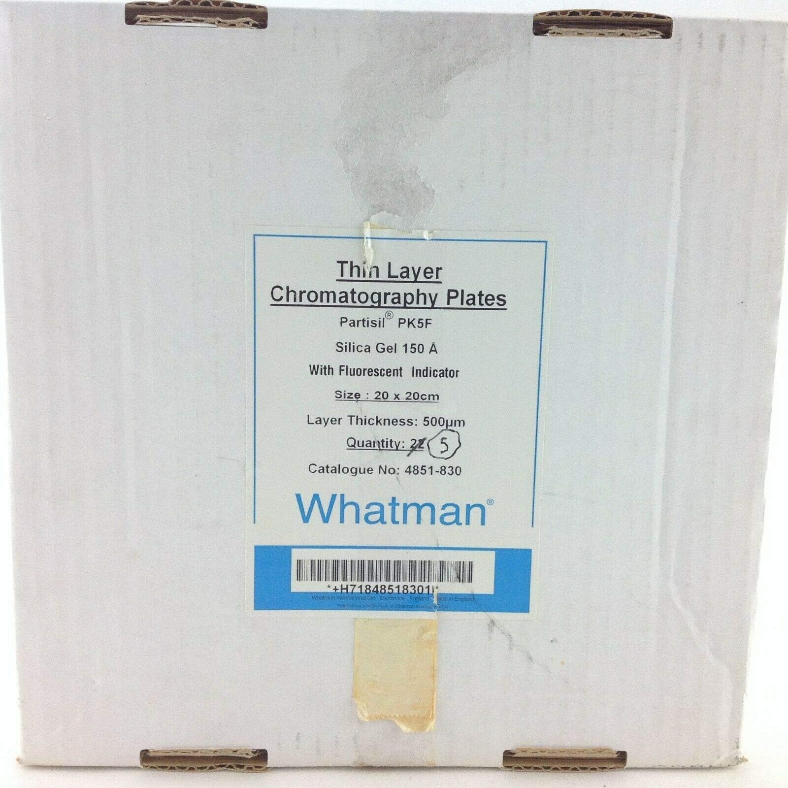 Whatman 4851-830 Thin Layer Chromatography Plates Partisil PK5F 5pk