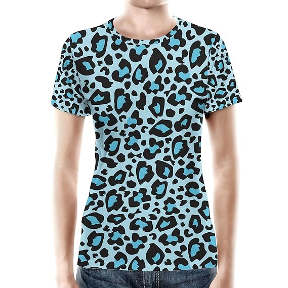blue and light blue dots leopard style