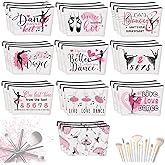 Irenare 30 Pcs Dancer Appreciation Gifts for Women Canvas Makeup Bags Cosmetic Dance Kit Travel Toiletry Case Pencil Toiletry Zipper Pouch Bag Thank You Gift Class Prizes Gifts