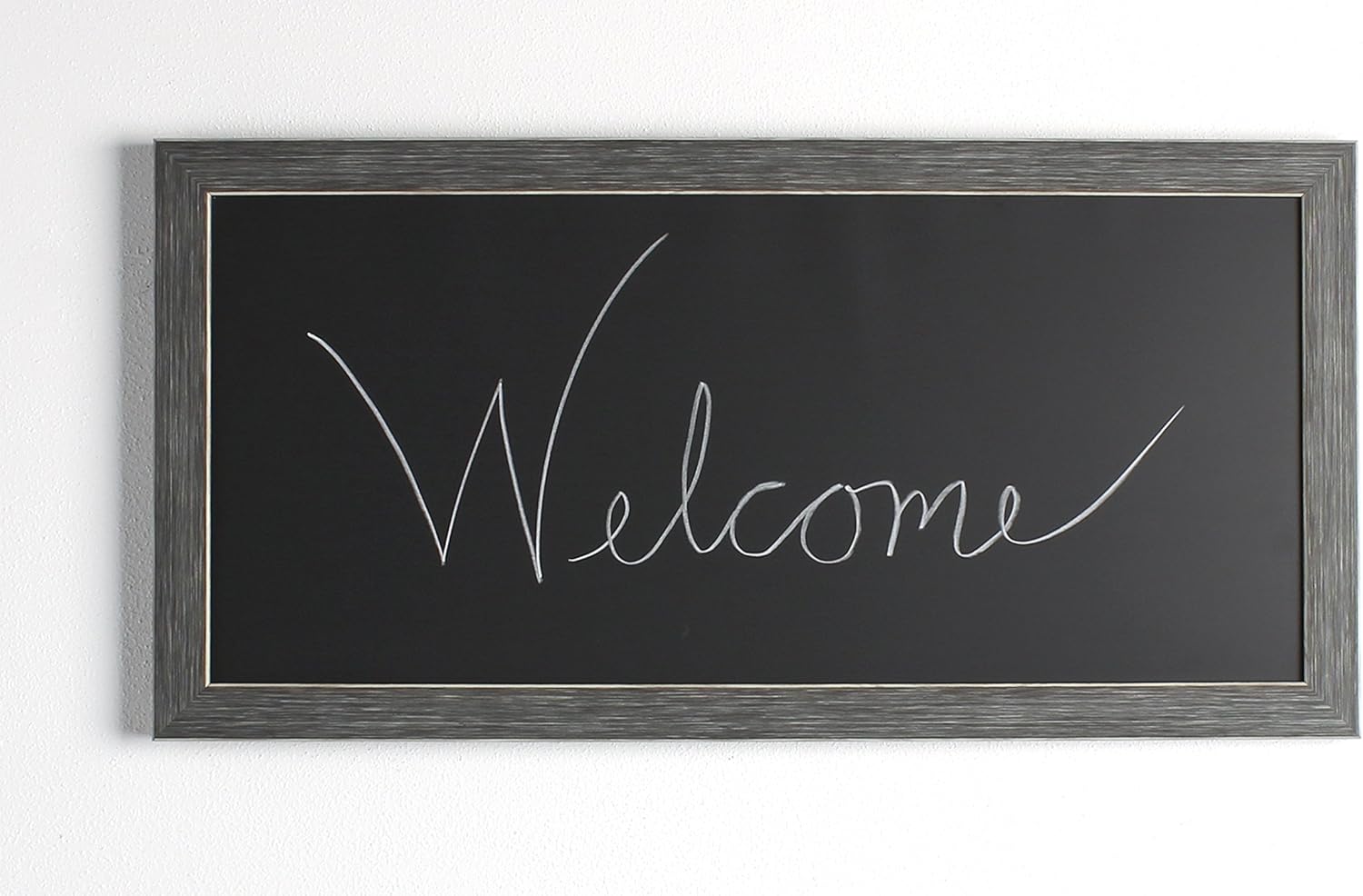 DesignOvation Wyth Framed Magnetic Chalkboard, 13x26, Gray: Home & Kitchen
