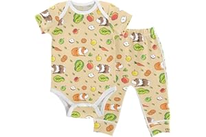 vvfelixl Baby Clothes Set Cute Cartoon Pattern Baby Bodysuits Set Unisex Short Sleeve Baby Pants Sets 0-24 Months