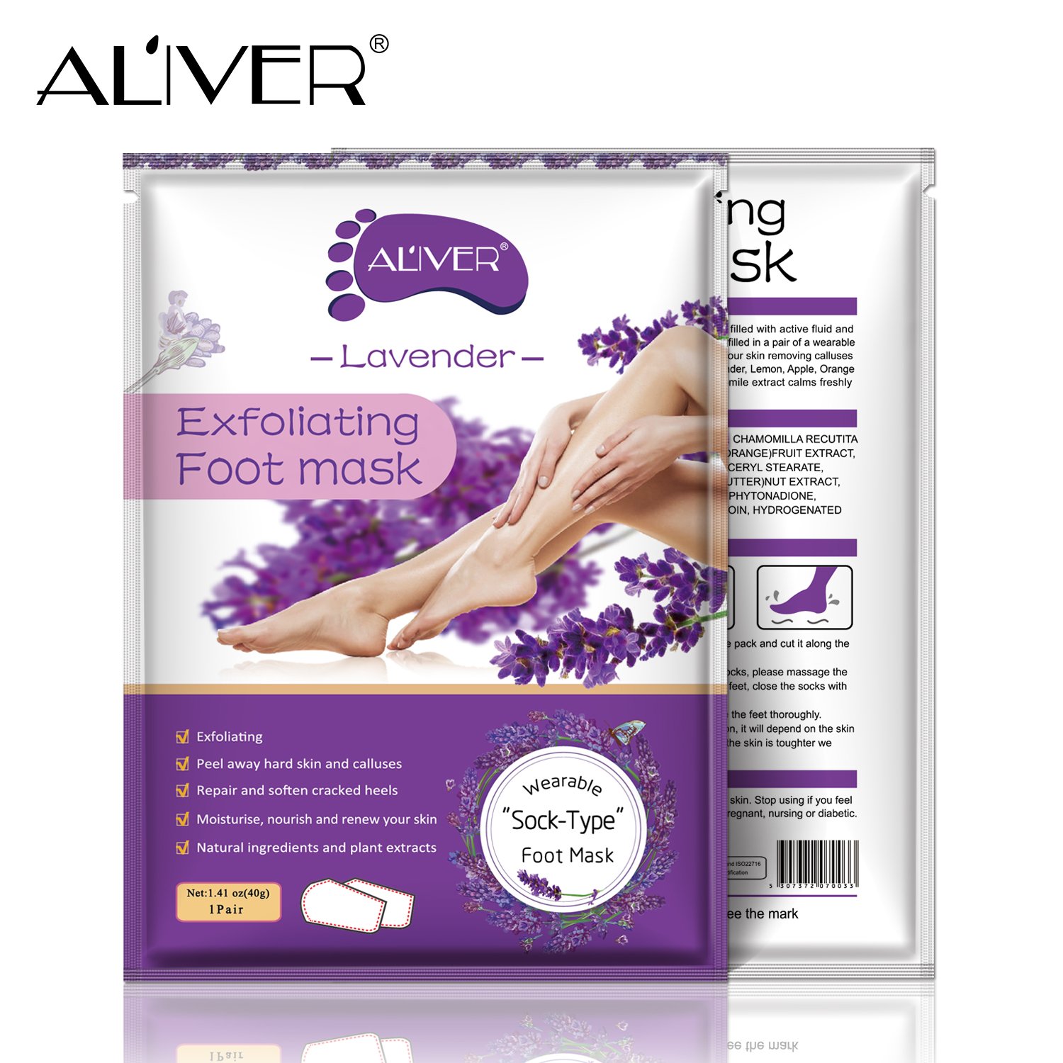 Foot Peel Mask 3 Pack， Exfoliator Peel Off Calluses Dead Skin Callus Remover，Baby Soft Smooth Touch Feet-Men Women (Lavender) : Beauty
