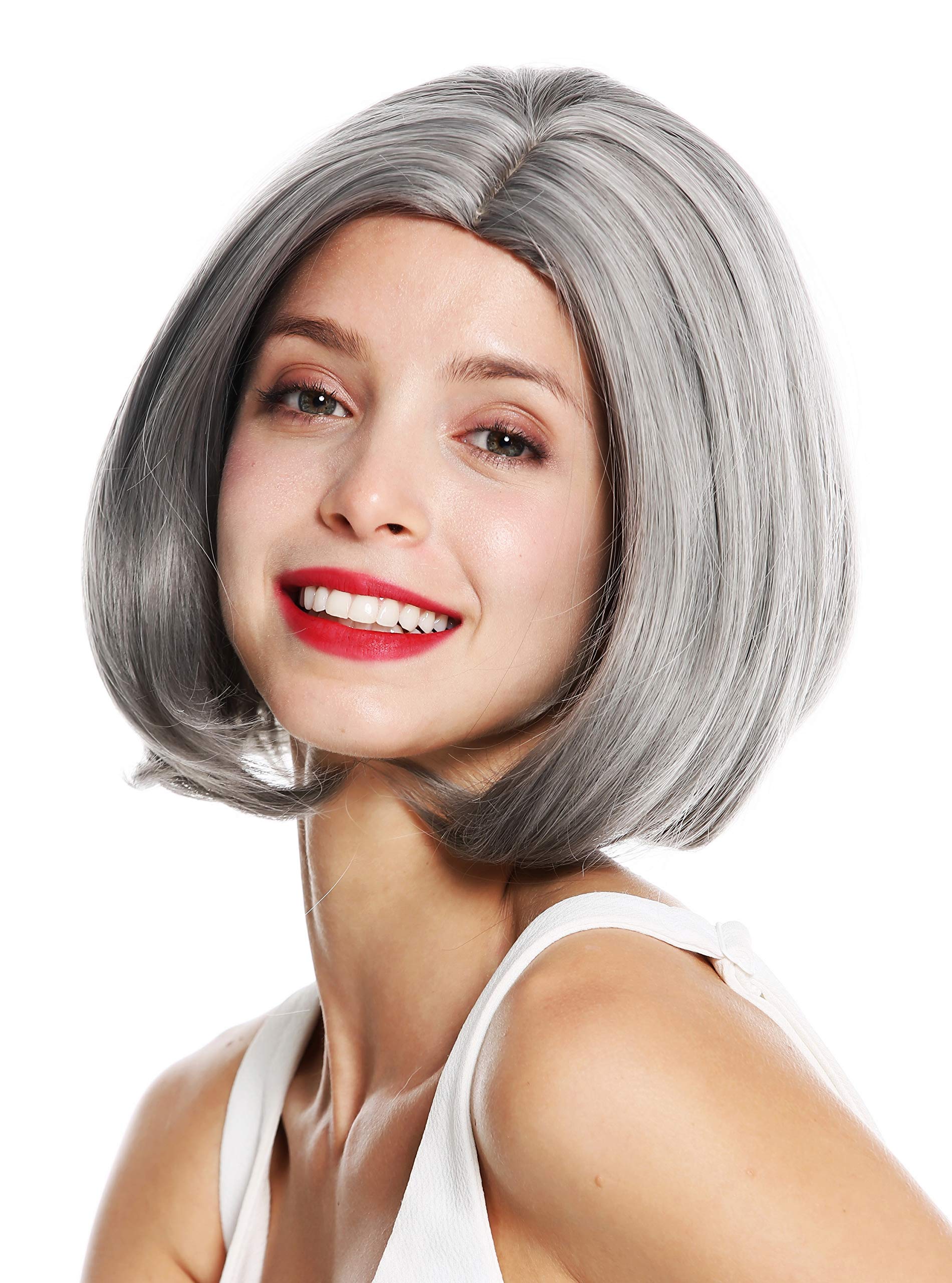 WIG ME UP - 1962-10A/88A women's quality wig short bob sleek wavy tips parting grey highlights mottled