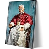 Leo XIV poster pope canvas print art suitable for classroom, living room, church, office, wall decoration(12W x 18L Wooden frame)