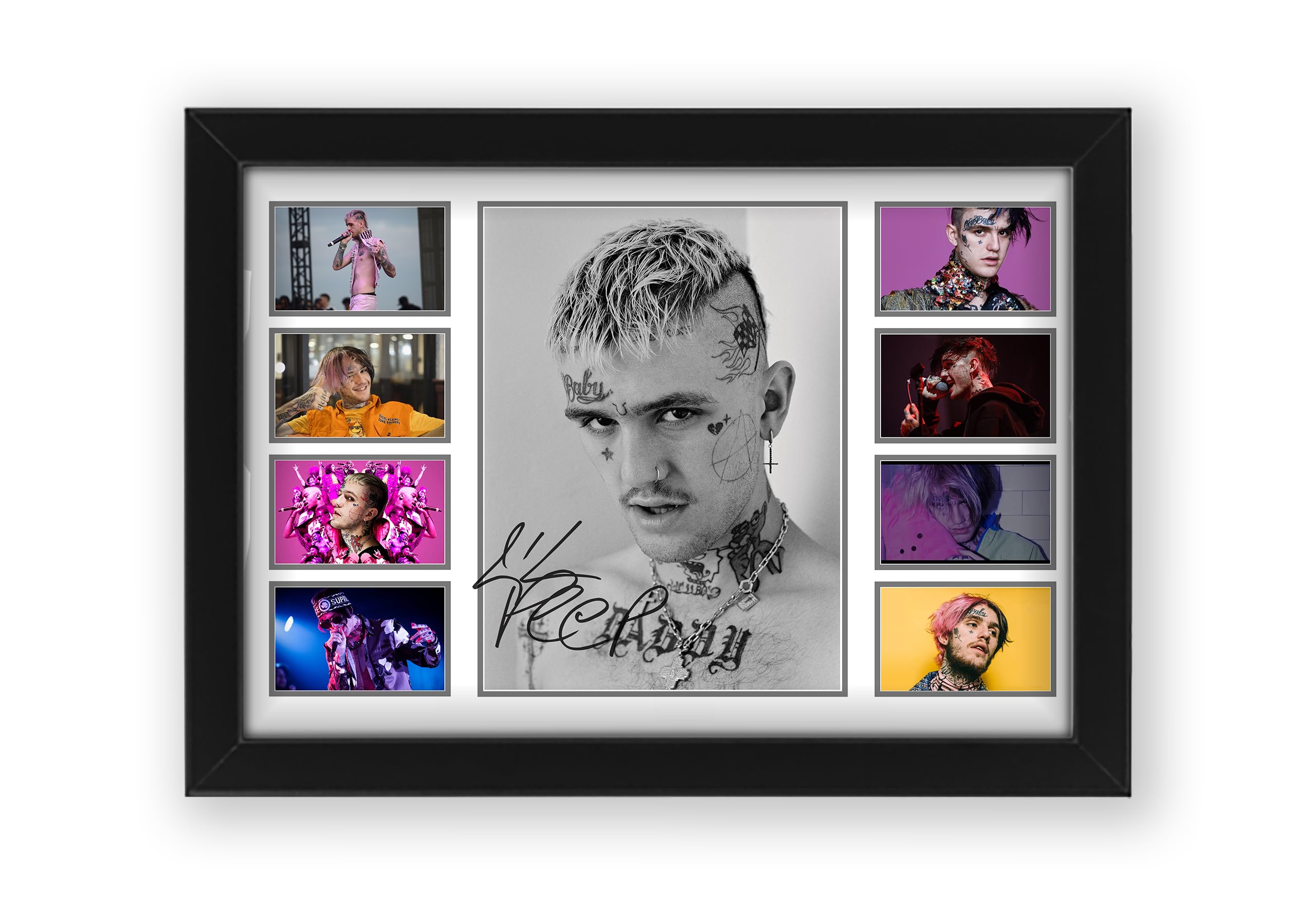 Lil Peep Signed Poster Print - Limited Edition Autograph Fan Gift – Collectible Memorabilia Merchandise (Framed A3 (30x40cm))