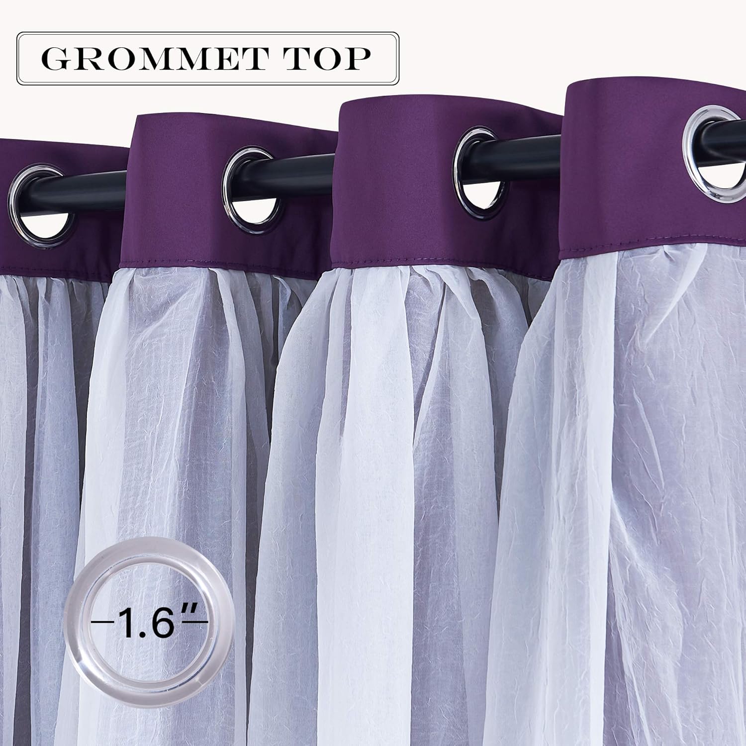 PONY DANCE Living Room Curtains - Window Treatments Grommet Top Blackout Curtains Crushed Sheer with Tie Backs for Home Decor 52 W x 84 L in, Royal Blue, One Pair: Home & Kitchen