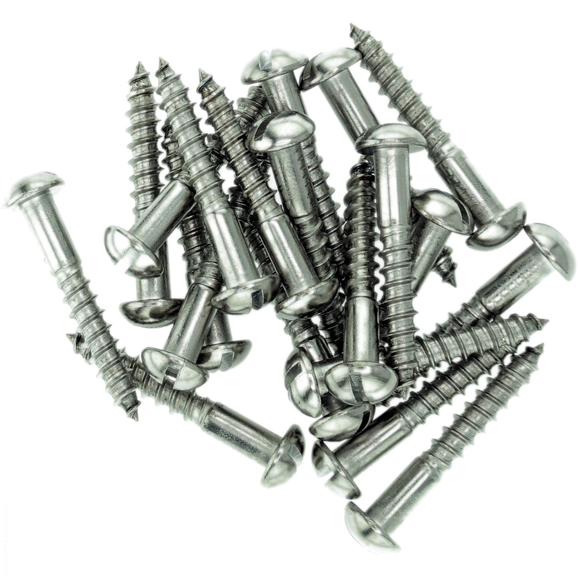 No.9 x 0.63 (4.5mm x 16mm) Slot Pan Wood Screw - Stainless Steel (A2) (Pack of 20)