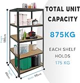 Nassboards Garage Shelving Unit 180cm 5-Shelf Boltless Heavy Duty 875kg view 2