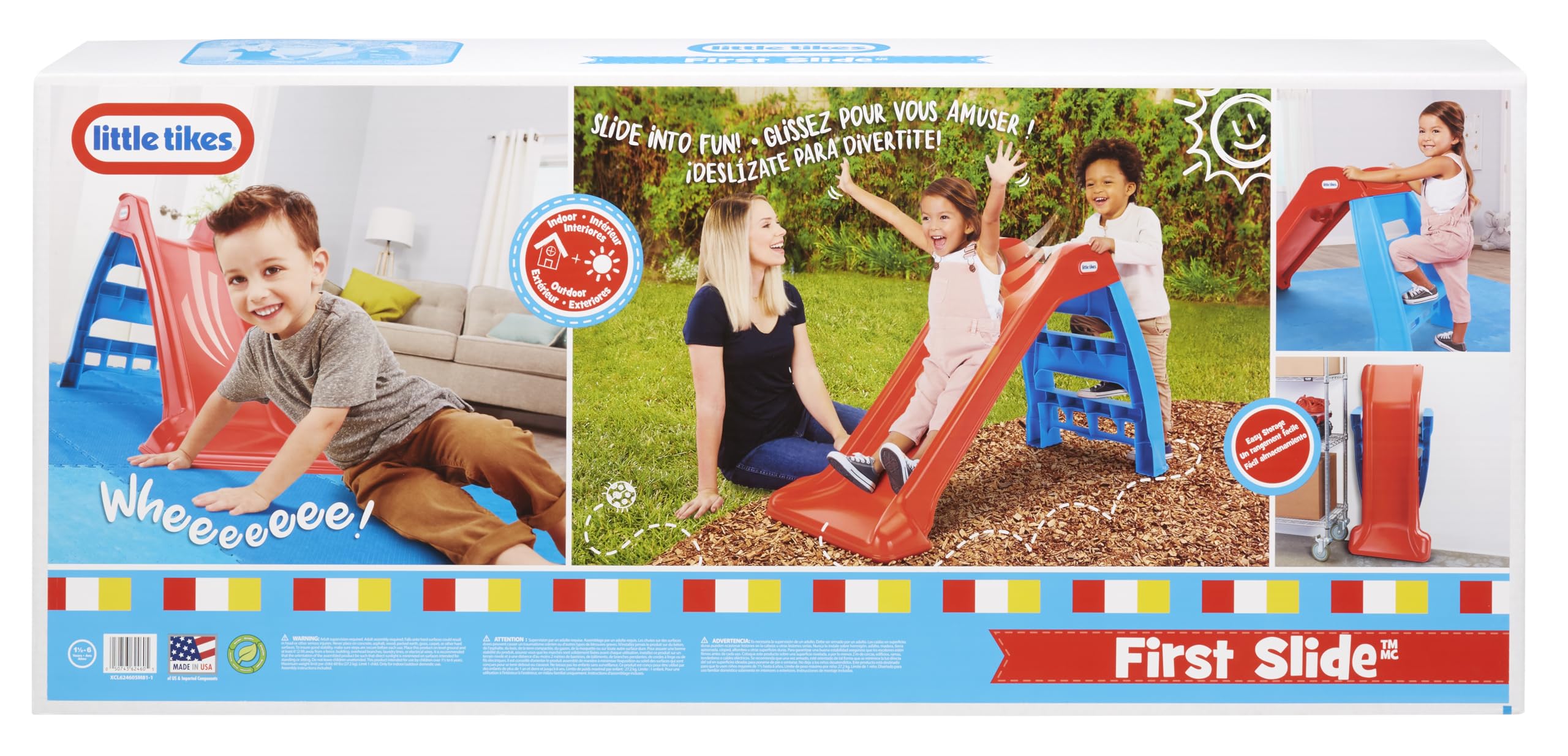 Little Tikes First Slide for Kids, Easy Set Up for Indoor Outdoor, Easy to Store, for Toddlers Ages 18 Months - 6 years