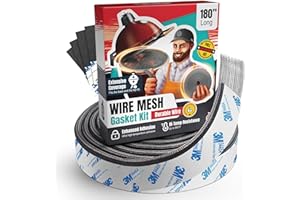 SMOKER CHEF Wire Mesh Gasket Kit Fit for Kamado Joe Big Joe - 180" Fiberglass Gasket Replacement Kit - Fit for Big Green Egg - Kamado Accessories & Replacement Parts - Smoker Seal