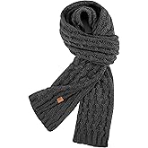 PAGE ONE Women's Ribbed Knit Scarf Winter Warm Long Big Wrap Cashmere Wool Thick Large Chunky Scarf for Women