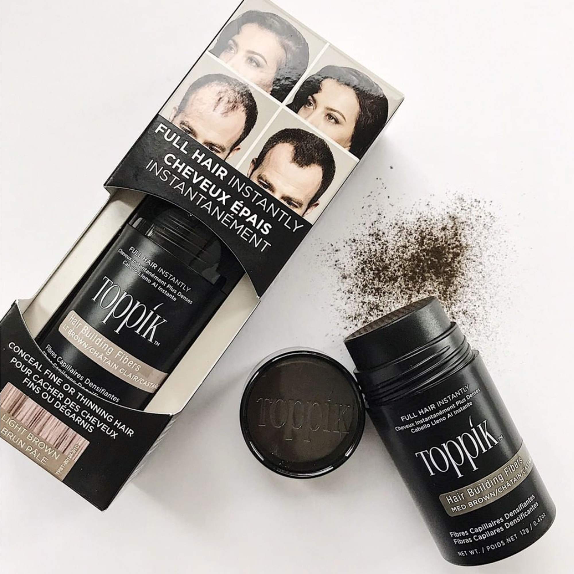 TOPPIK Hair Building Fibers, Fill In Fine or Thinning Hair Instantly Thicker, Fuller Looking Hair 9 Shades,4 size options