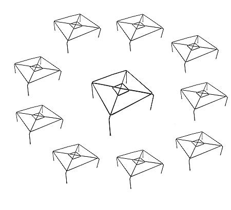 Appeasy {Square} Gamla Stand, Pot Stand, Plant Stand Heavy Duty Metal for Plants in Balcony, Home Decor, Indoor and Outdoor Use {Black Pack of 10}