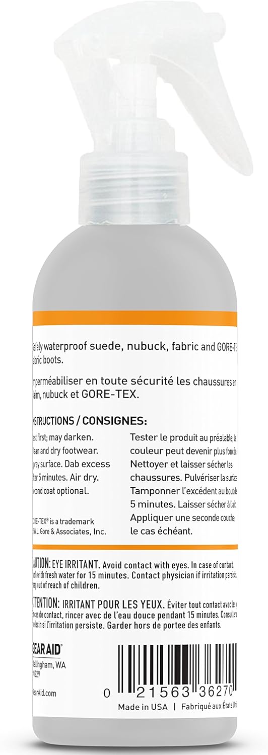 GEAR AID Revivex Suede Protector and Fabric Water Repellent for Shoes and Boots, 4 fl oz, Clear: Sports & Outdoors