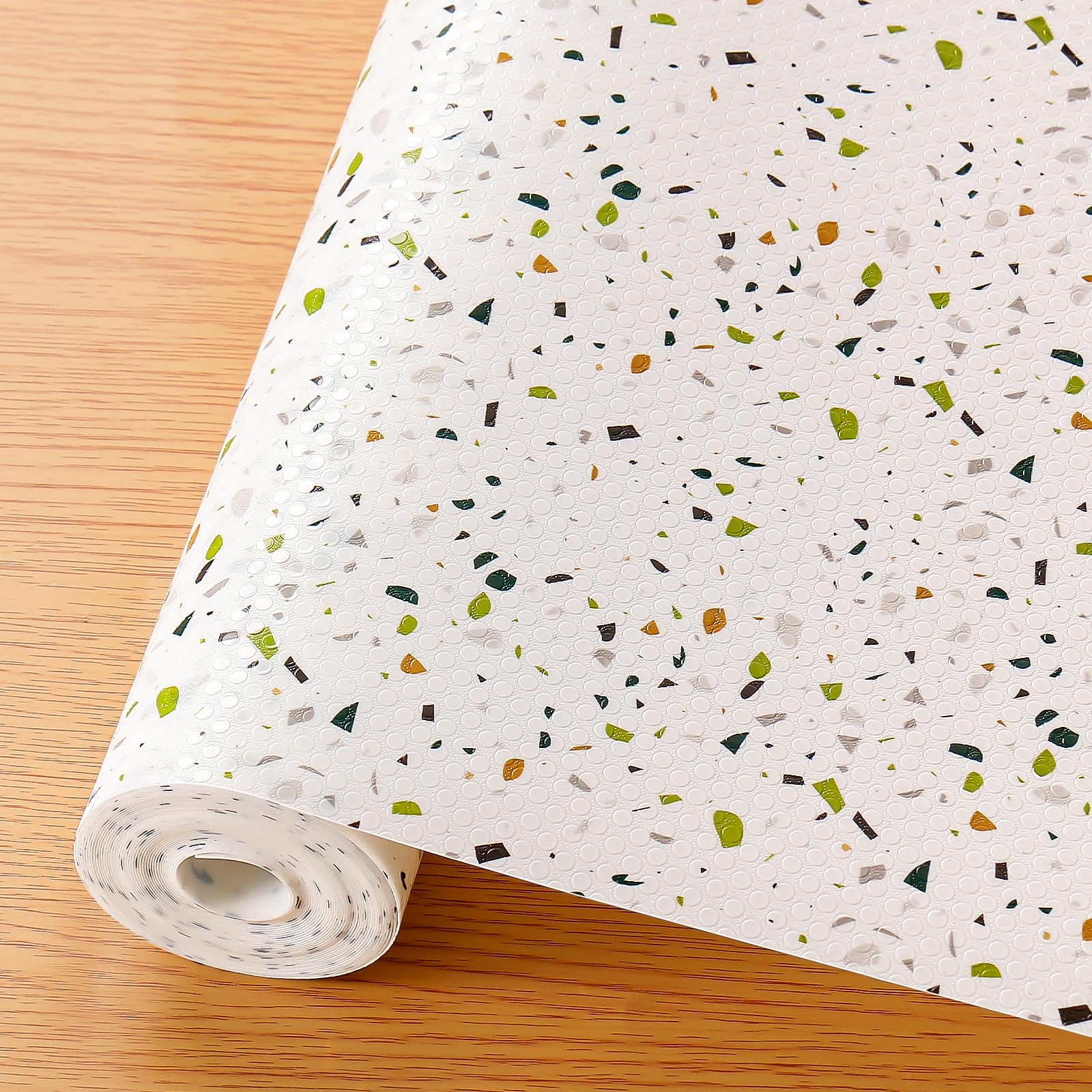 Cooyes Shelf Liner – Premium Non-Adhesive Cabinet and Drawer Liner for Kitchens – Waterproof Shelf Paper with Modern Pattern – Durable EVA Cabinet Mat – Easy to Cut Image