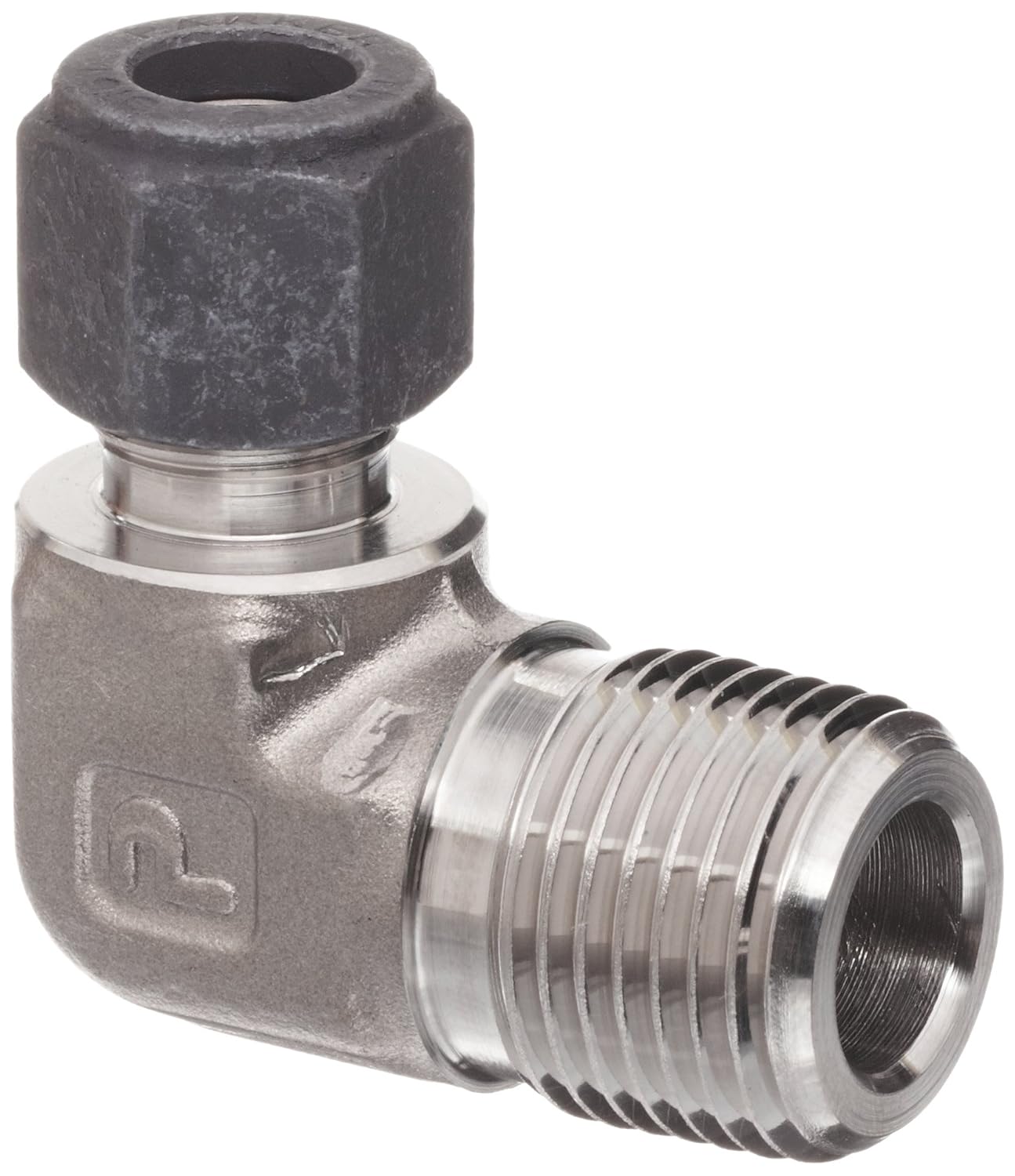 1/2 Tube OD x 1/4 NPT Male Parker CPI 84 CBZSS 316 Stainless Steel Compression Tube Fitting 90