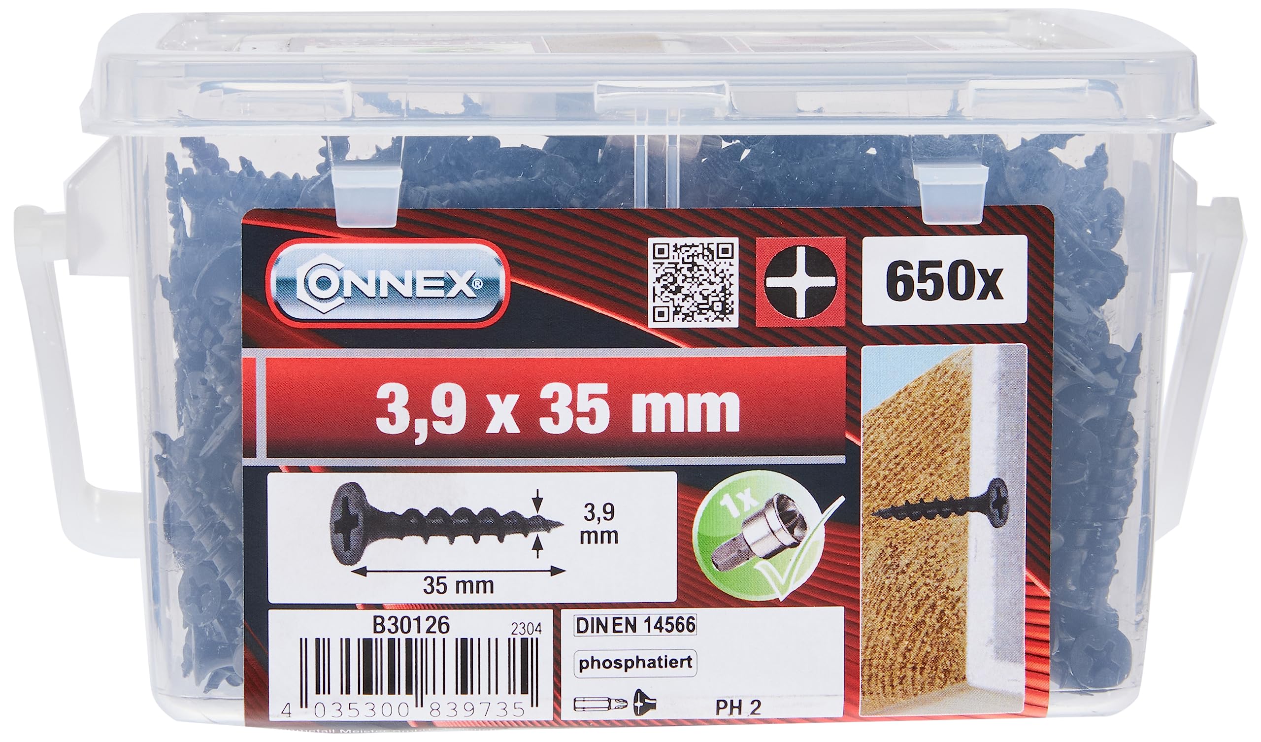 CONNEX B30126 Dry Wall scr. coarse THR.3,9x35, Black, 3,9 x 35 mm (650 Stück) — image 1