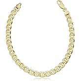 Solid 14k Yellow Gold Mariner Link Bracelet for Men (6.8 mm, 9 inch)