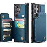 Vinich for Samsung Galaxy S25 Ultra Wallet Case with Card Holder, RFID Blocking Credit Slots Kickstand Shockproof Phone Cover Fit for Galaxy S25 Ultra 6.9" Blue