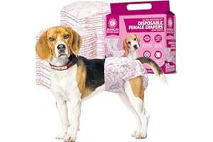 American Kennel Club Female Dog Wrap, Disposable Diapers with Wetness Indicator, Small, 50 Count