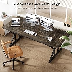 LITTLE TREE 70.8-Inch Large Executive Desk, Extra