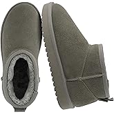 CUSHIONAIRE Hip-3 Genuine Suede Leather Ankle Boots for Women – Pull On Cozy Faux Fur Boots Womens Shoes with Comfortable Memory Foam