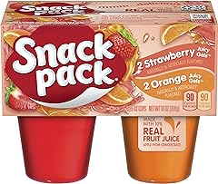 Snack Pack Strawberry and Orange Flavored Juicy Gels Cups, 3.25 oz., 4-Count