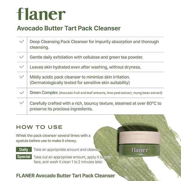 AVOCADO PACK CLEANSER – 2-IN-1 NATURAL FACE WASH AND PORE MASK, BLACKHEAD REMOVER, GENTLE FACE CLEANSER FOR DAILY MAKEUP REMOVAL & PORE CARE, DERMATOLOGICALLY TESTED FOR SENSITIVE SKIN, 4.23 FL.OZ