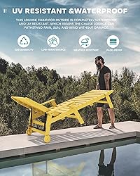 SERWALL Patio Chaise Lounge Chair, 5 Positions