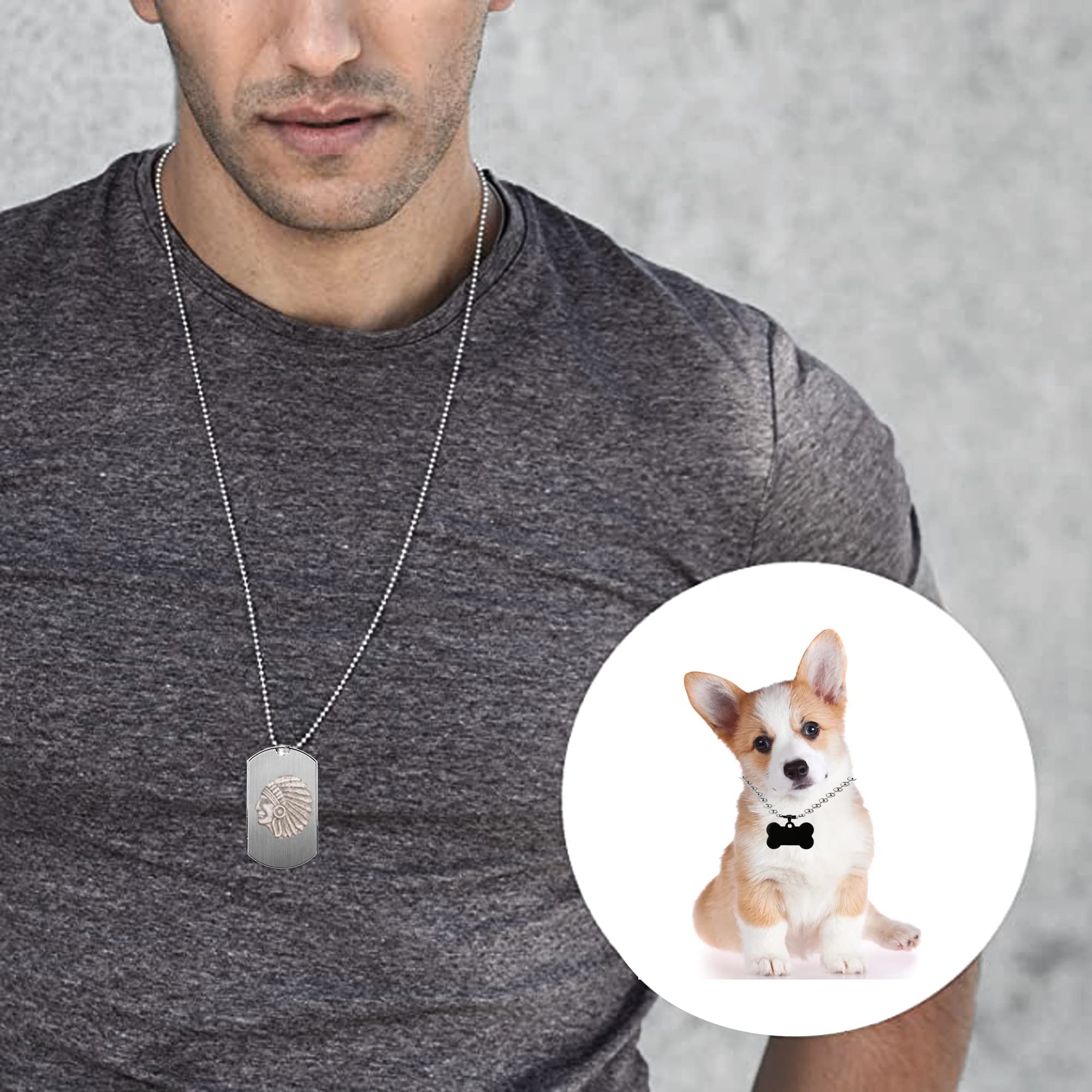 YZDTECH Ball Bead Chain, 55ft Stainless Steel Chain Ball Chain Necklace Bulk with 100 Pieces Matching Connectors Clasps for Jewelry Making, Necklace Hanging, Dog Tag, DIY Crafts