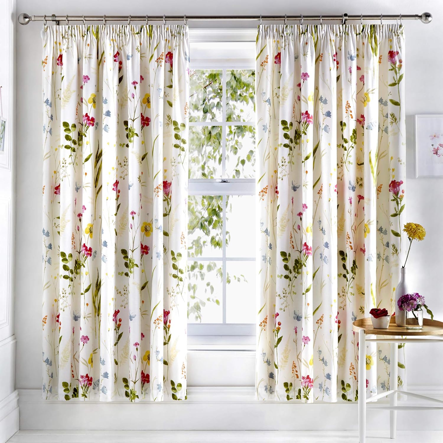 Dreams Drapes Spring Glade Ready Made Lined Pencil Pleat