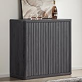 SICOTAS Buffet Cabinet with Storage 34.6" Sideboard Accent Modern Credenza with Doors & Shelves Fluted Tall Media Console Mid